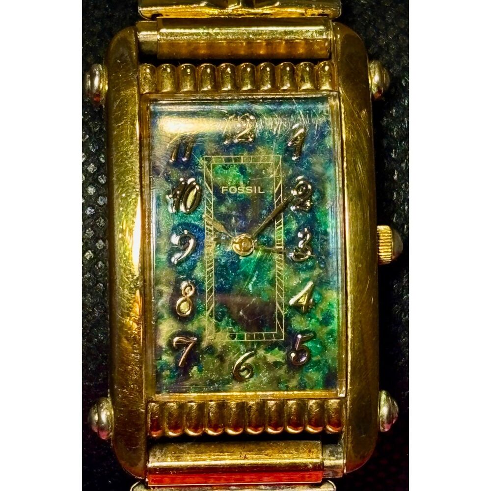 Vintage Fossil DR-2060 Abalone Tank Watch